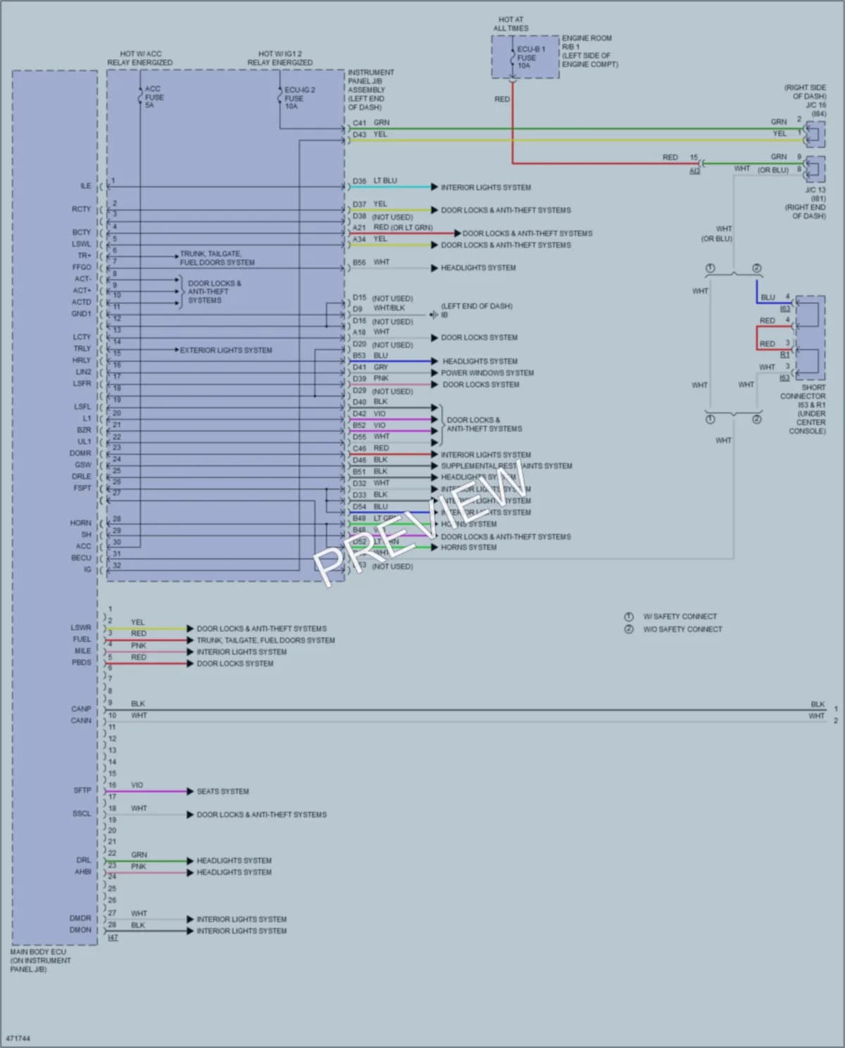 2016 Lexus NX200t Body Control Modules wiring diagram preview