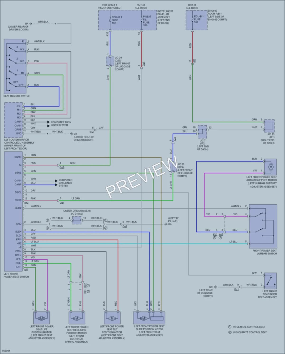 2016 Lexus NX200t Memory Systems wiring diagram preview