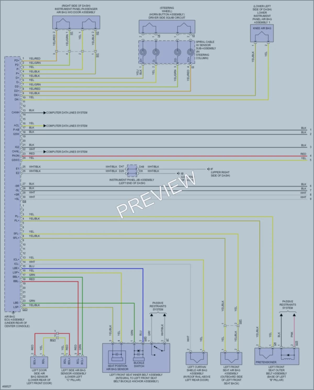 2016 Lexus NX200t Supplemental Restraints wiring diagram preview