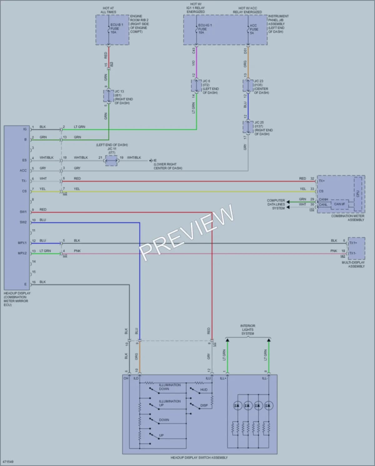 2016 Lexus NX300h Instrument Cluster wiring diagram preview