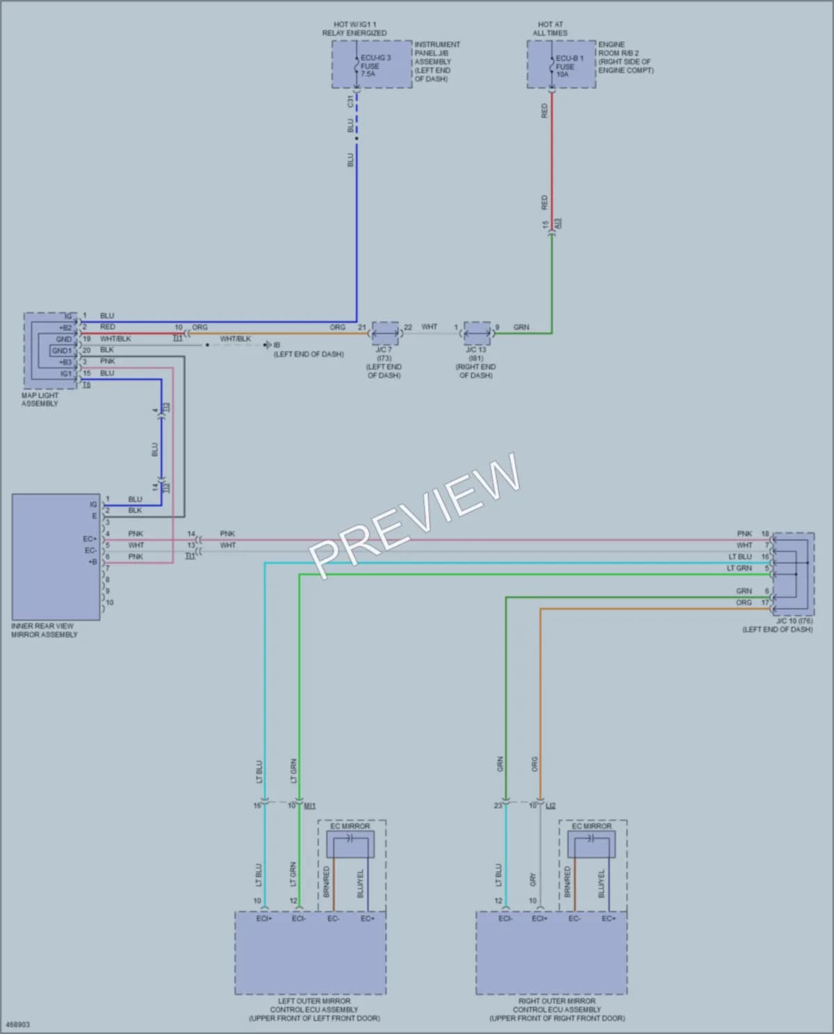 2016 Lexus NX300h Power Mirrors wiring diagram preview