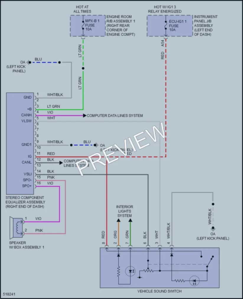 2016 Lexus RC200t Radio wiring diagram preview