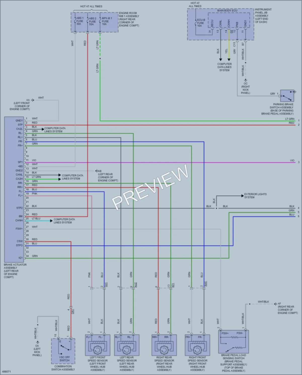 2016 Lexus RCF Anti Lock Brakes wiring diagram preview
