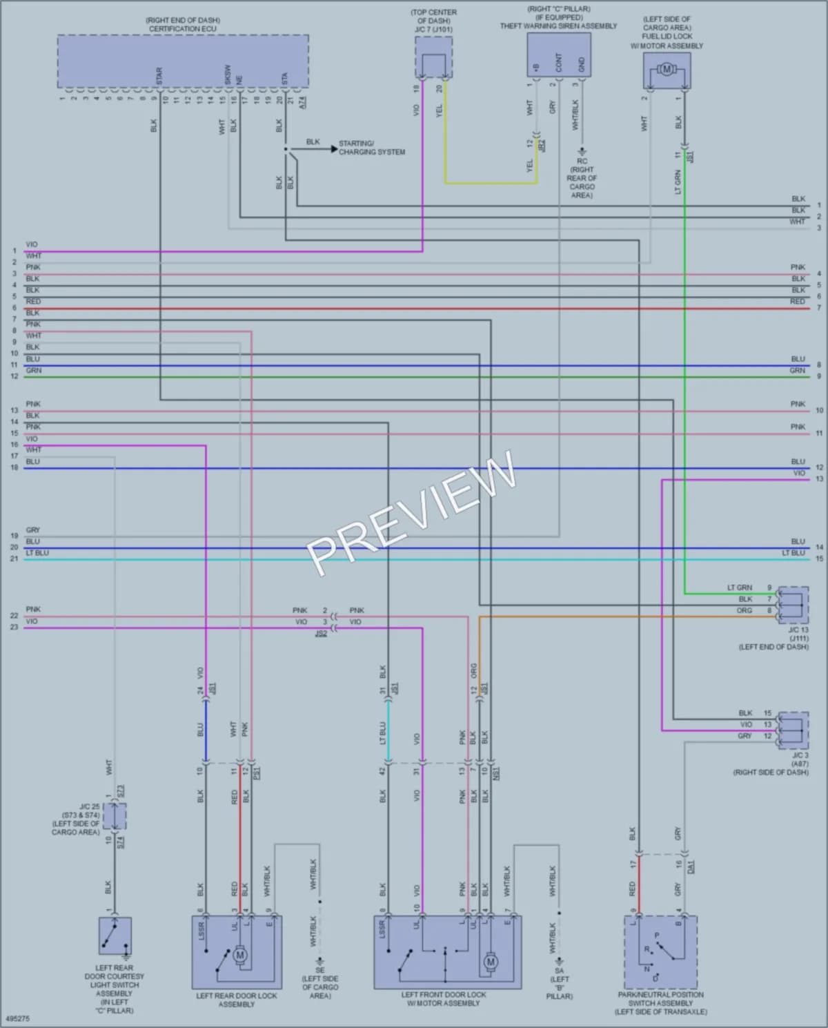 2016 Lexus RX350 Anti Theft wiring diagram preview