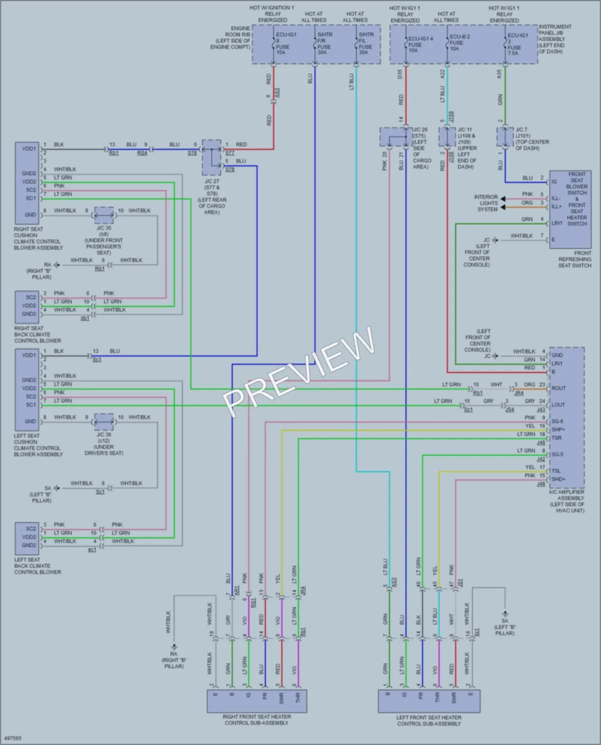 2016 Lexus RX350 Power Seats wiring diagram preview