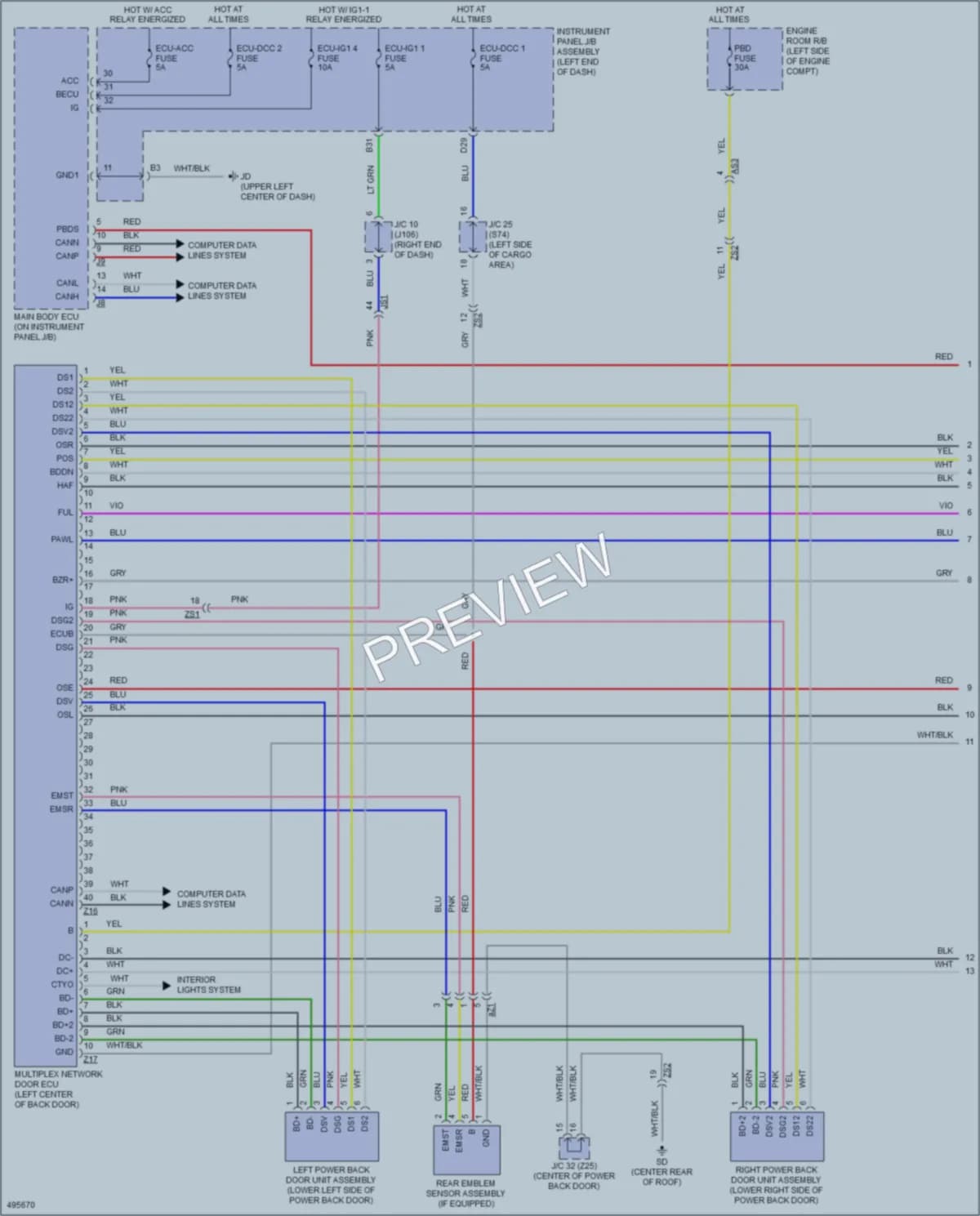2016 Lexus RX350 Trunk Tailgate Fuel Door wiring diagram preview