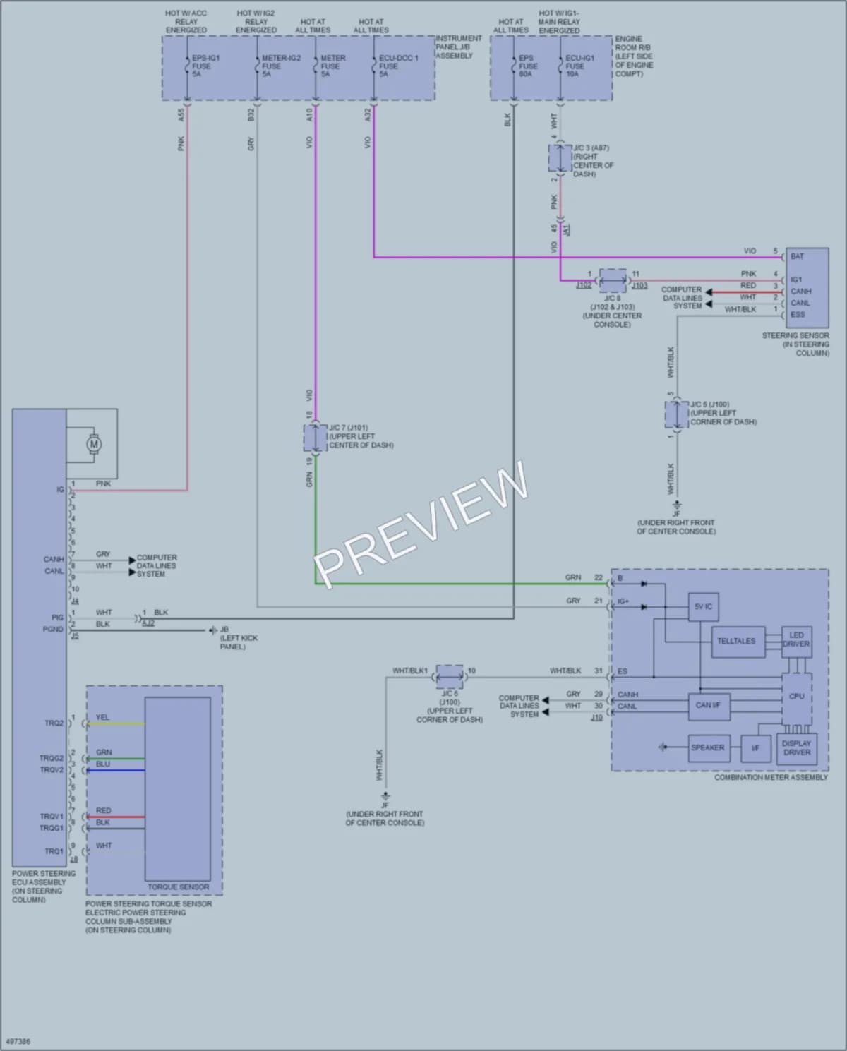 2016 Lexus RX450h Electronic Power Steering wiring diagram preview
