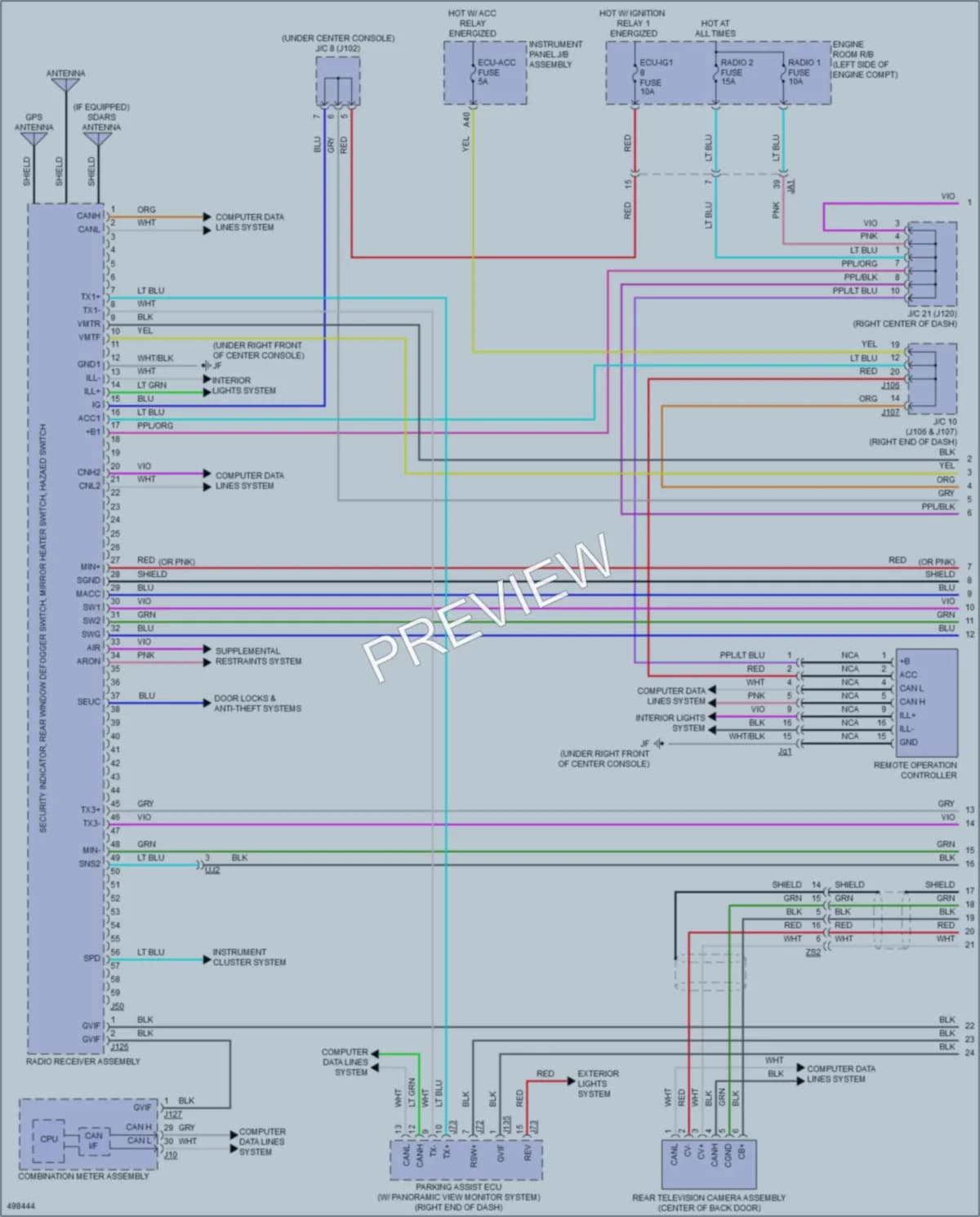 2016 Lexus RX450h Radio wiring diagram preview
