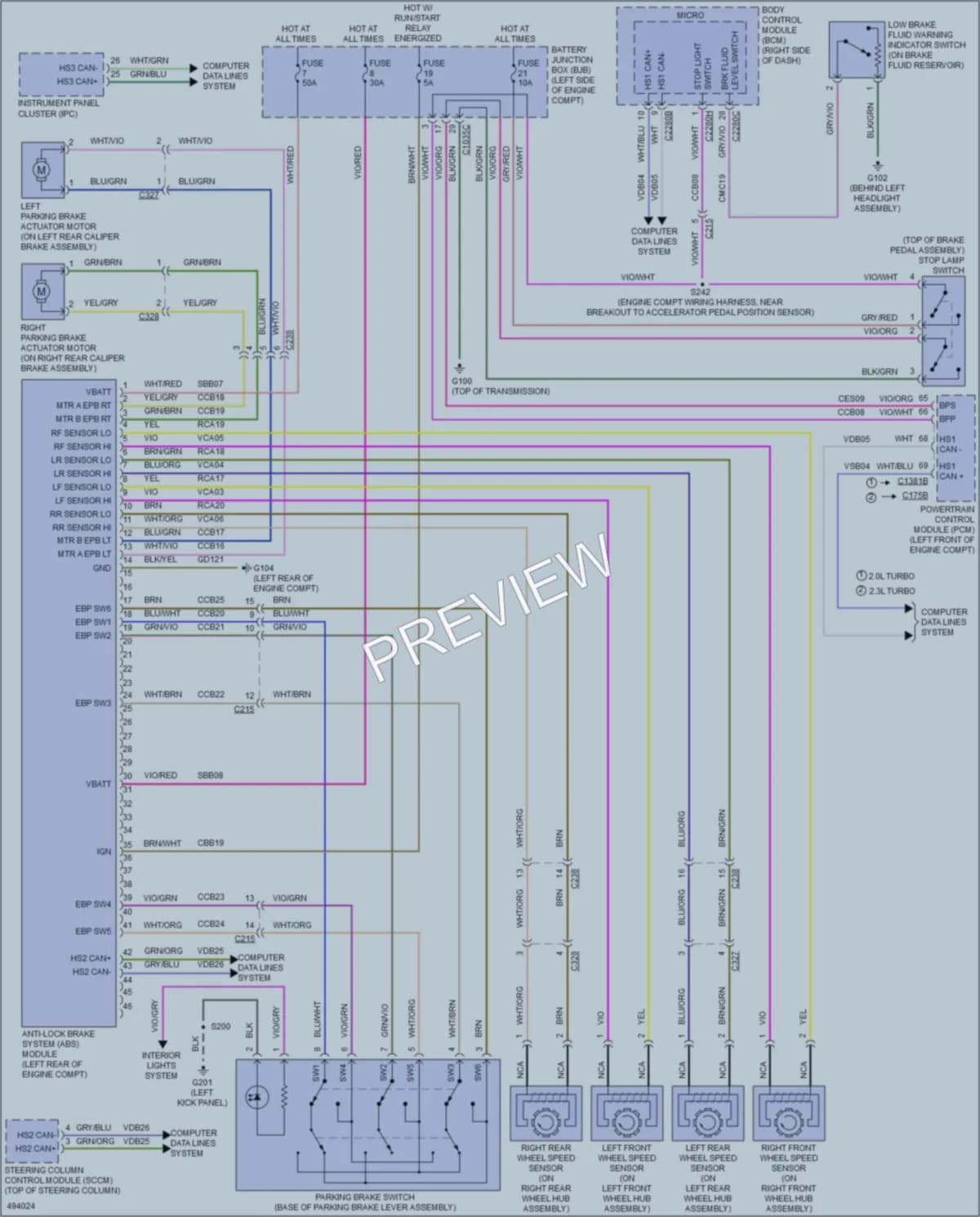 2016 Lincoln MKC Anti Lock Brakes wiring diagram preview