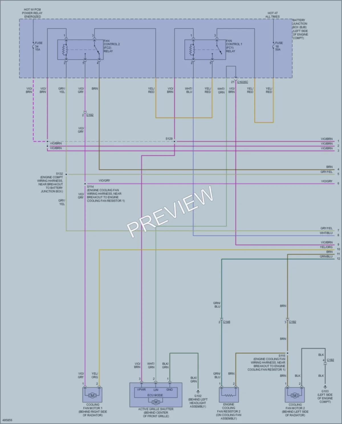 2016 Lincoln MKC Cooling Fan wiring diagram preview