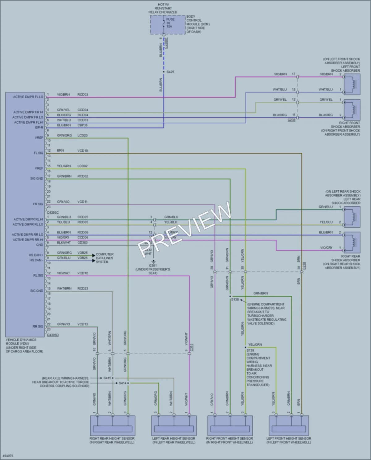 2016 Lincoln MKC Electronic Suspension wiring diagram preview