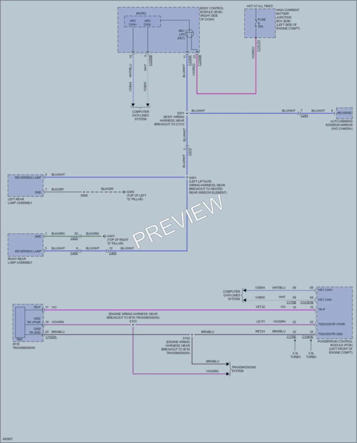2016 Lincoln MKC Exterior Lights wiring diagram preview