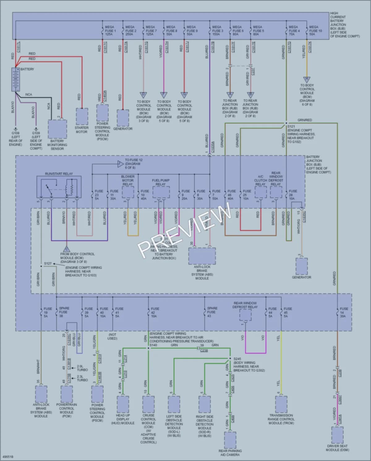 2016 Lincoln MKC Power Distribution wiring diagram preview