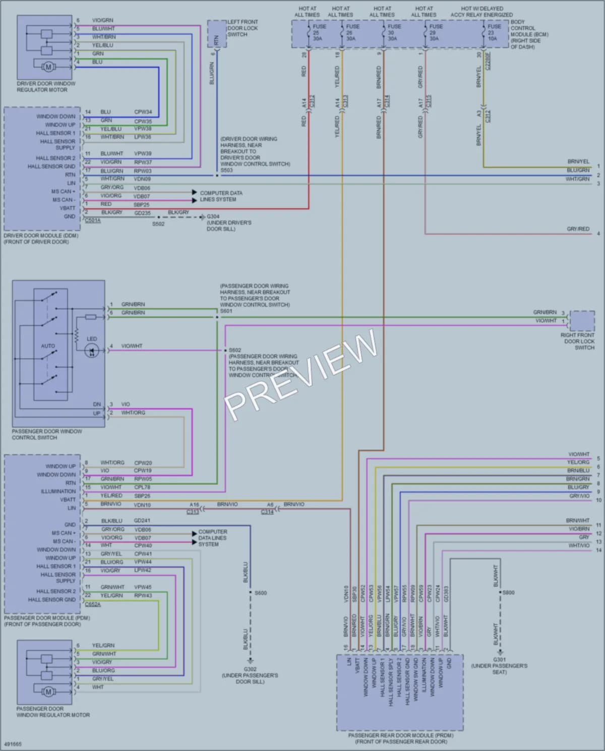2016 Lincoln MKC Power Windows wiring diagram preview