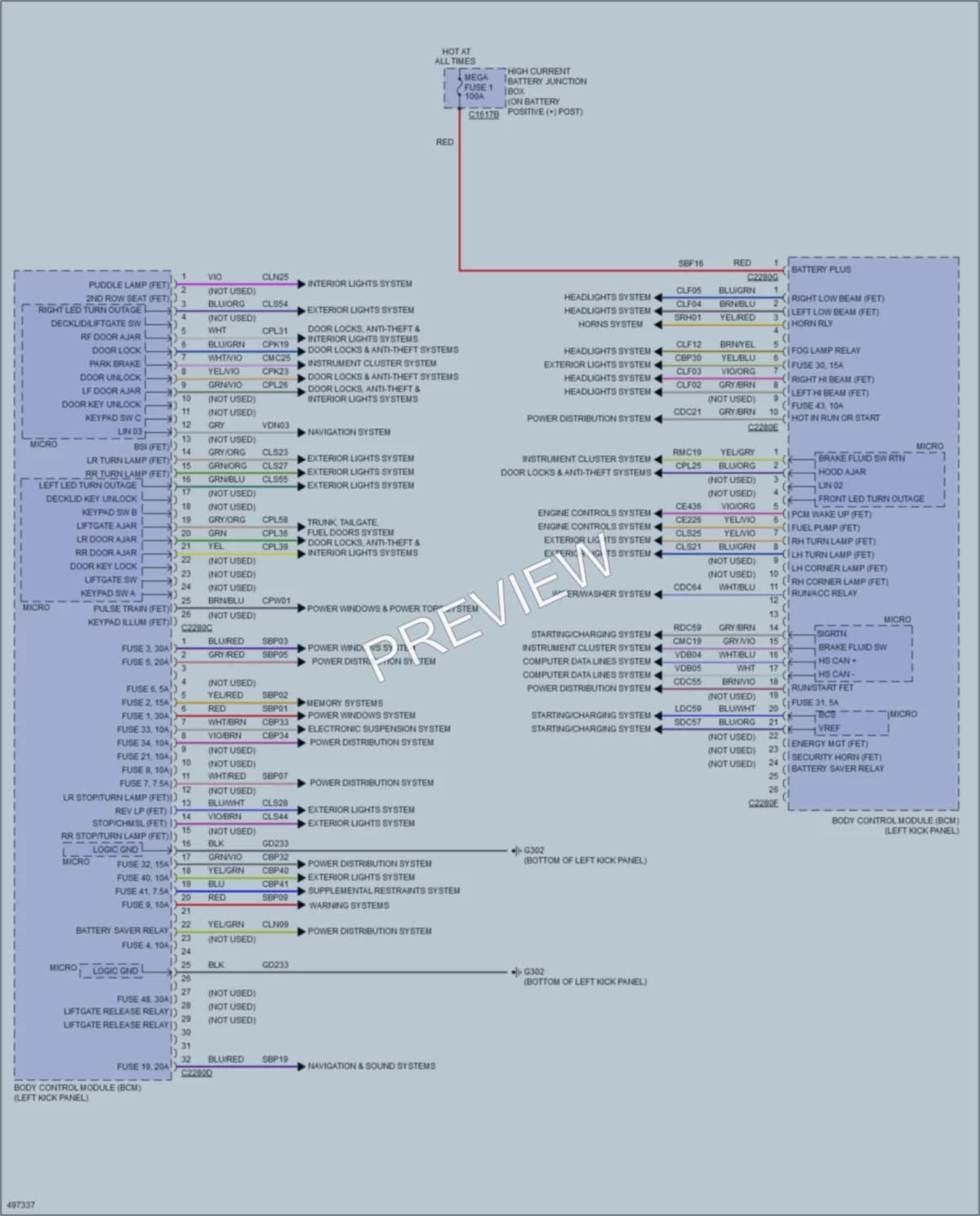 2016 Lincoln MKS Body Control Modules wiring diagram preview