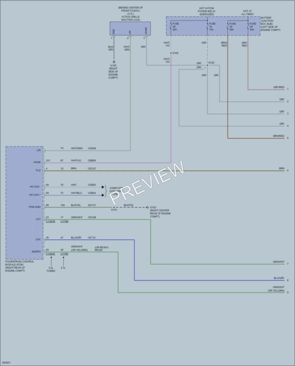 2016 Lincoln MKS Cooling Fan wiring diagram preview