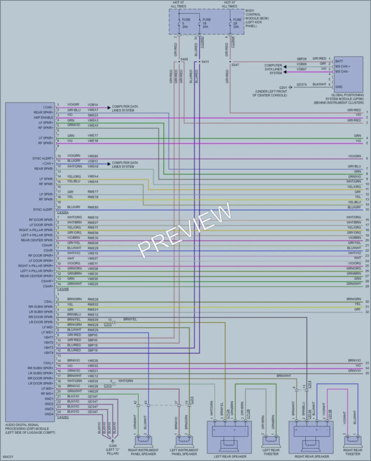 2016 Lincoln MKS Radio wiring diagram preview