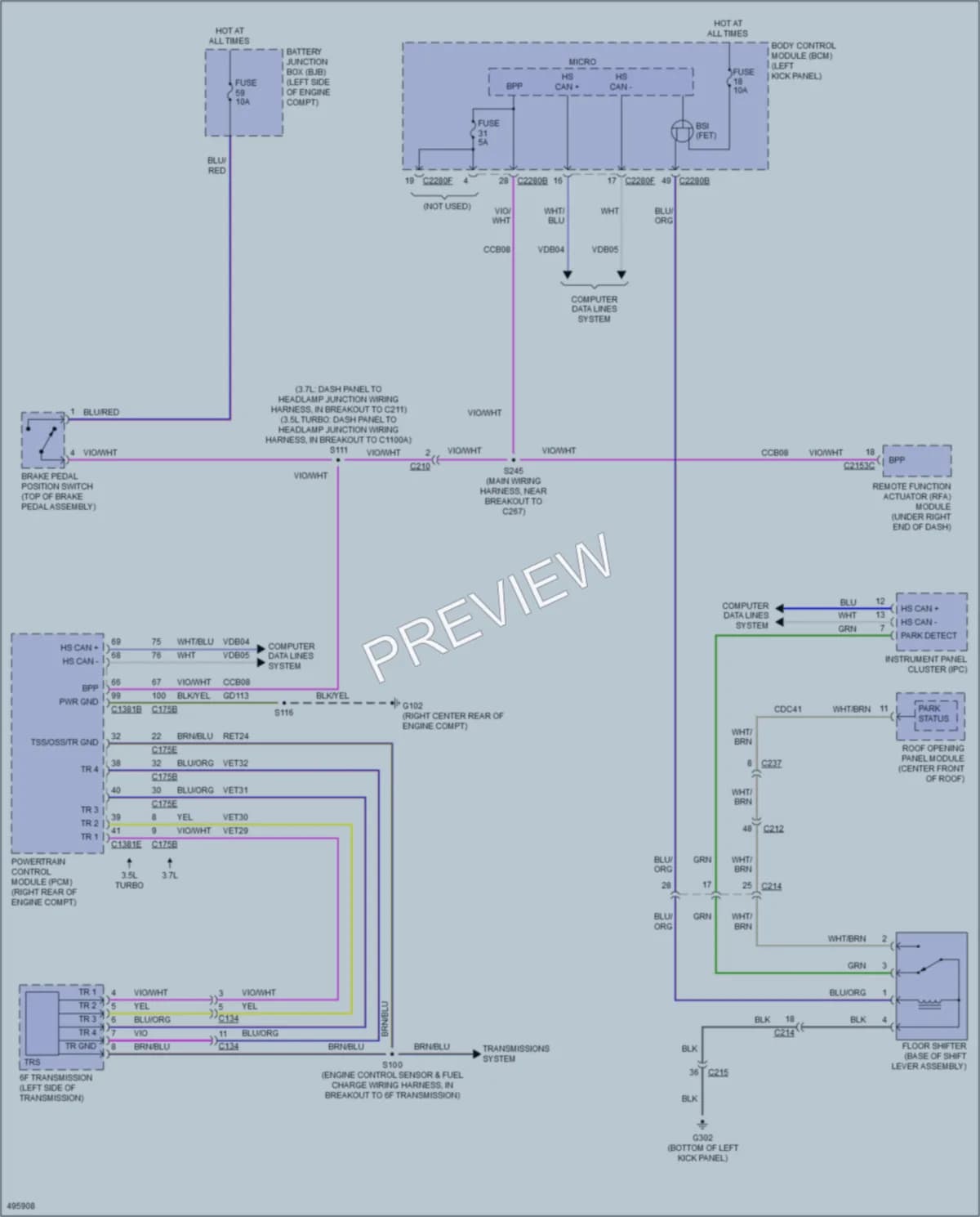 2016 Lincoln MKS Shift Interlock wiring diagram preview