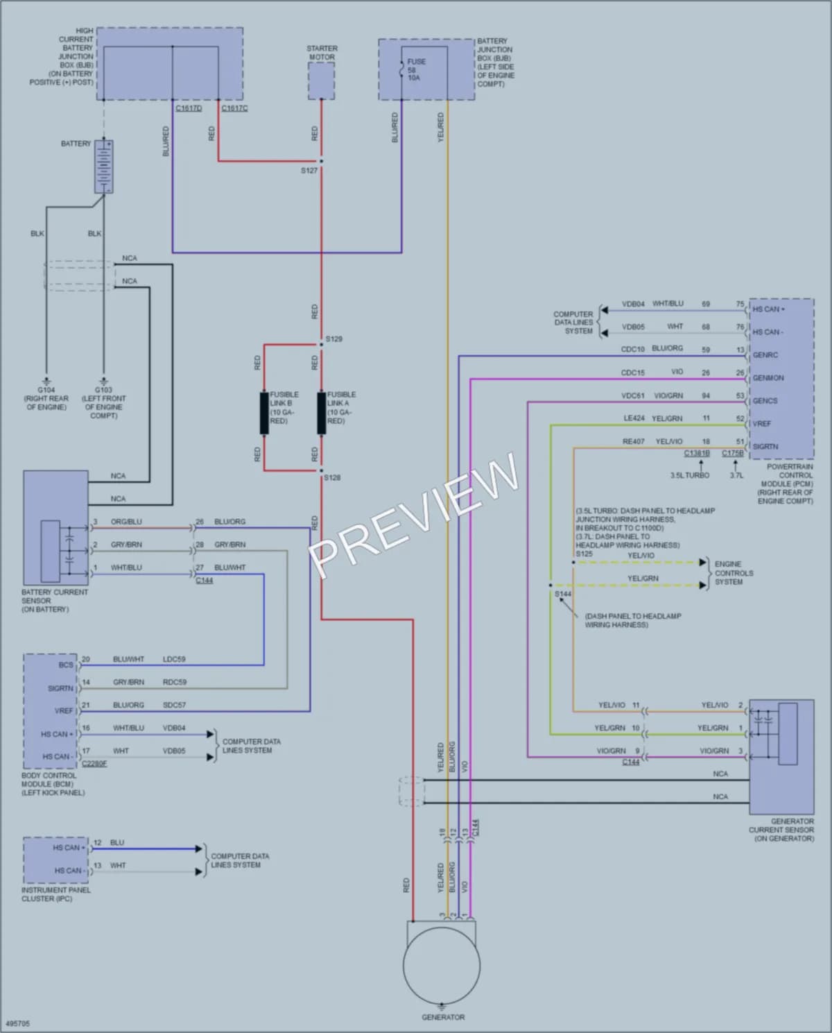 2016 Lincoln MKS Starting Charging wiring diagram preview