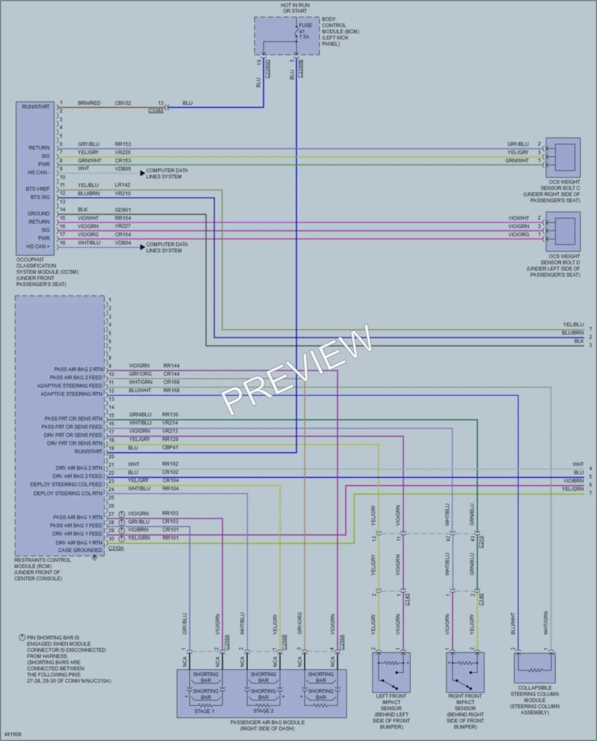 2016 Lincoln MKS Supplemental Restraints wiring diagram preview