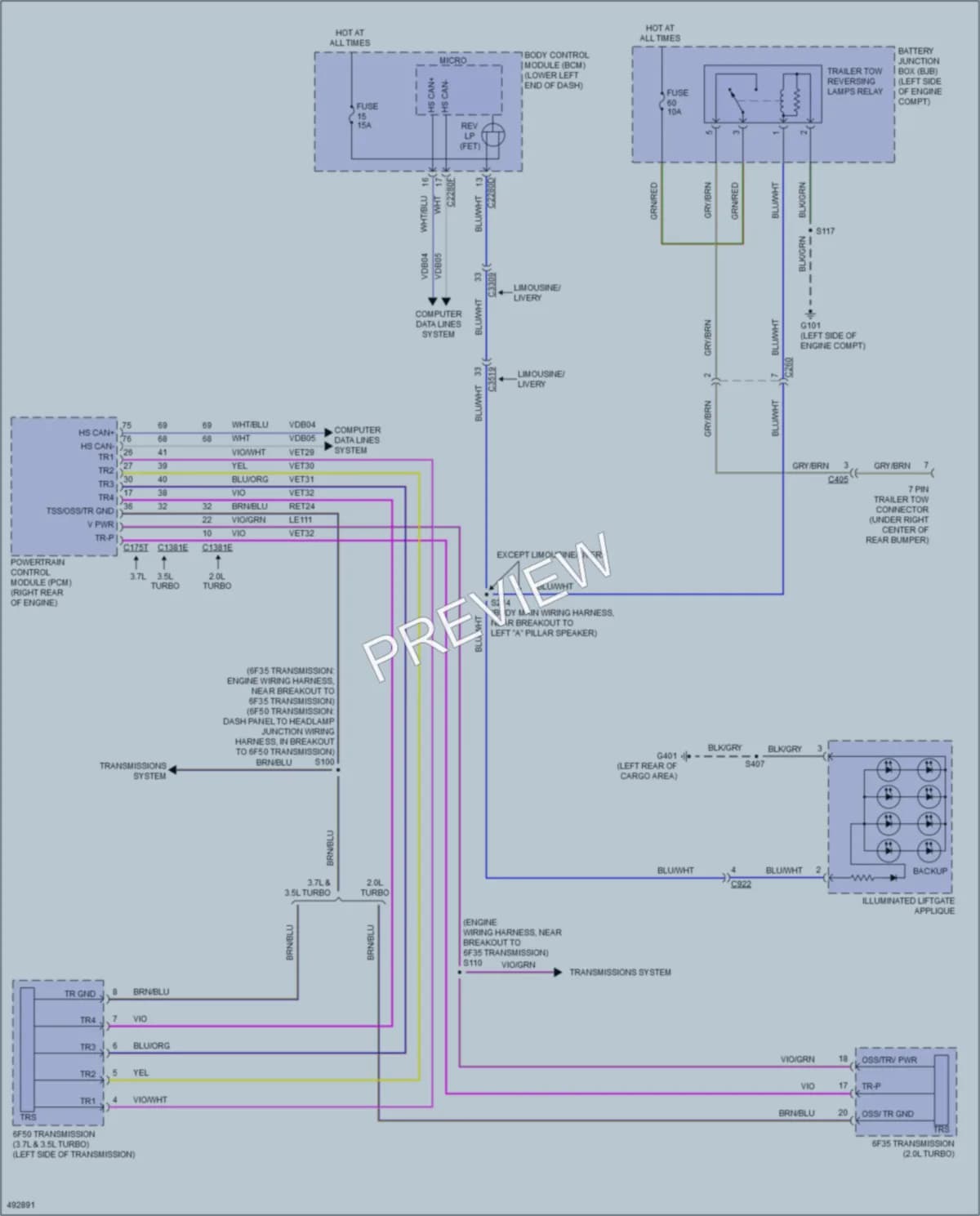 2016 Lincoln MKT Exterior Lights wiring diagram preview