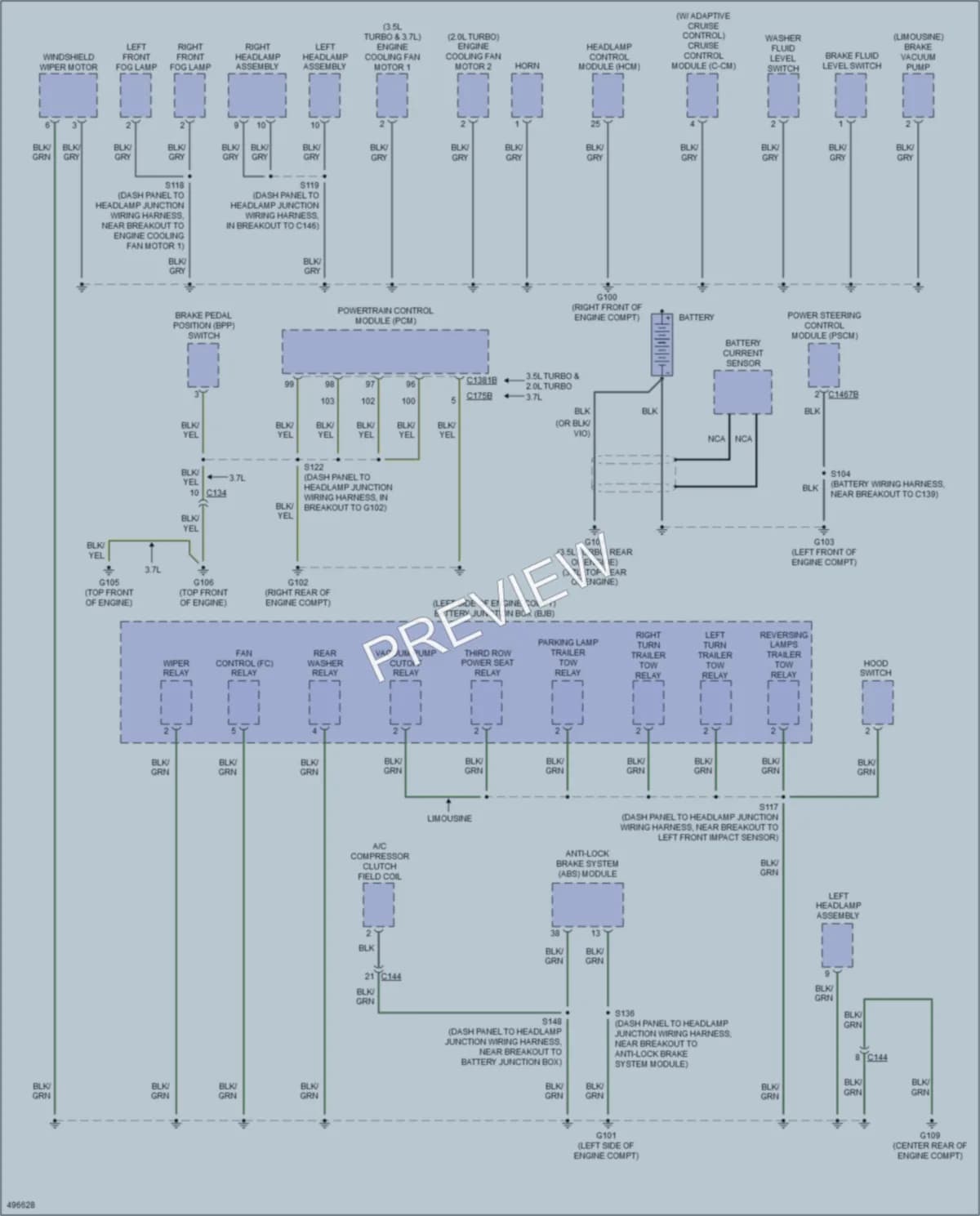2016 Lincoln MKT Ground Distribution wiring diagram preview