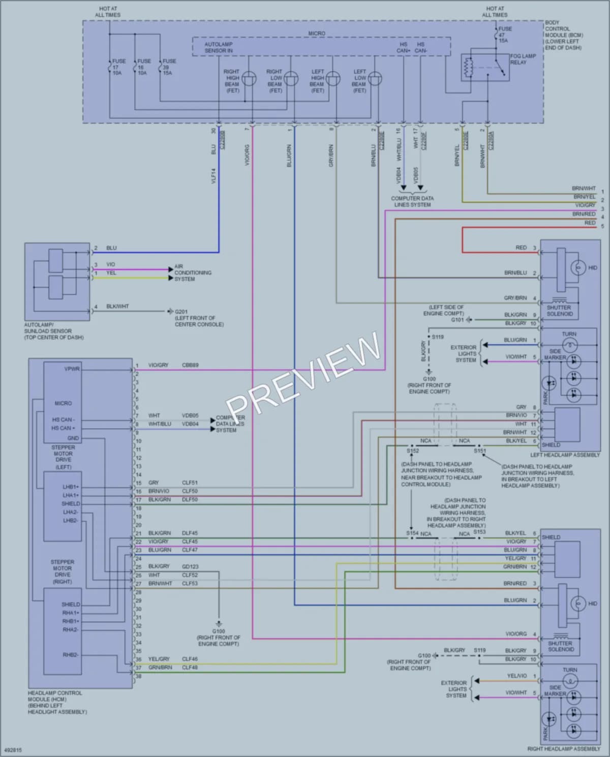 2016 Lincoln MKT Headlights wiring diagram preview