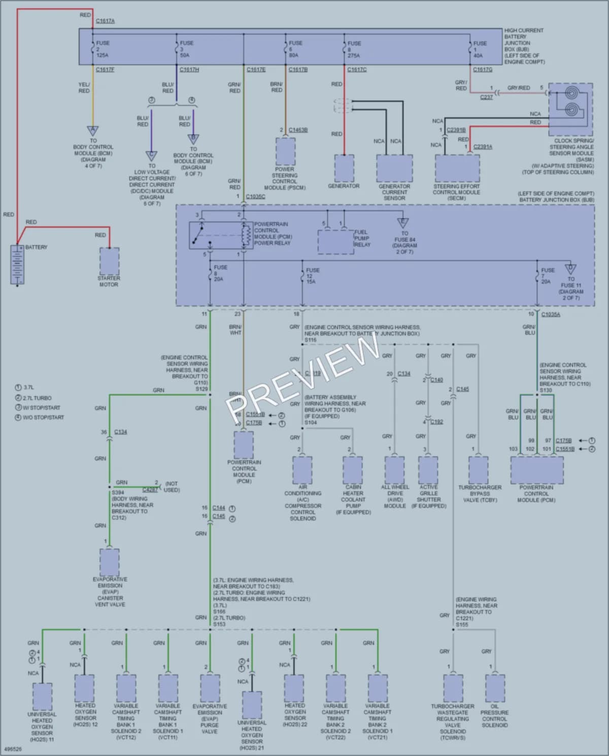 2016 Lincoln MKX Power Distribution wiring diagram preview
