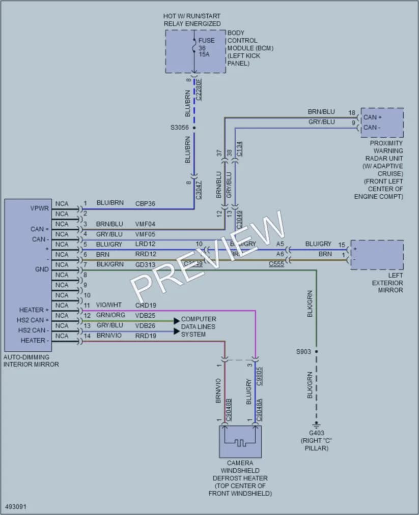2016 Lincoln MKX Power Mirrors wiring diagram preview