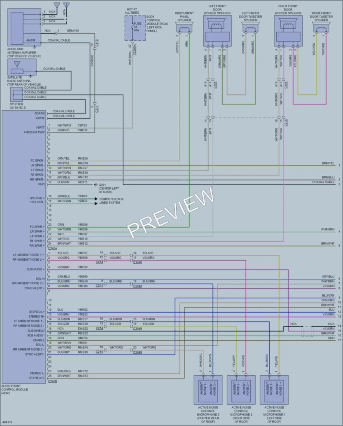 2016 Lincoln MKX Radio wiring diagram preview