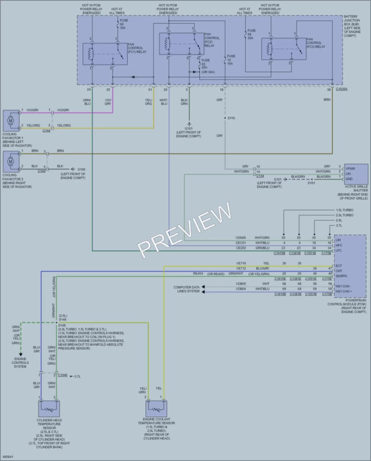 2016 Lincoln MKZHybrid Cooling Fan wiring diagram preview