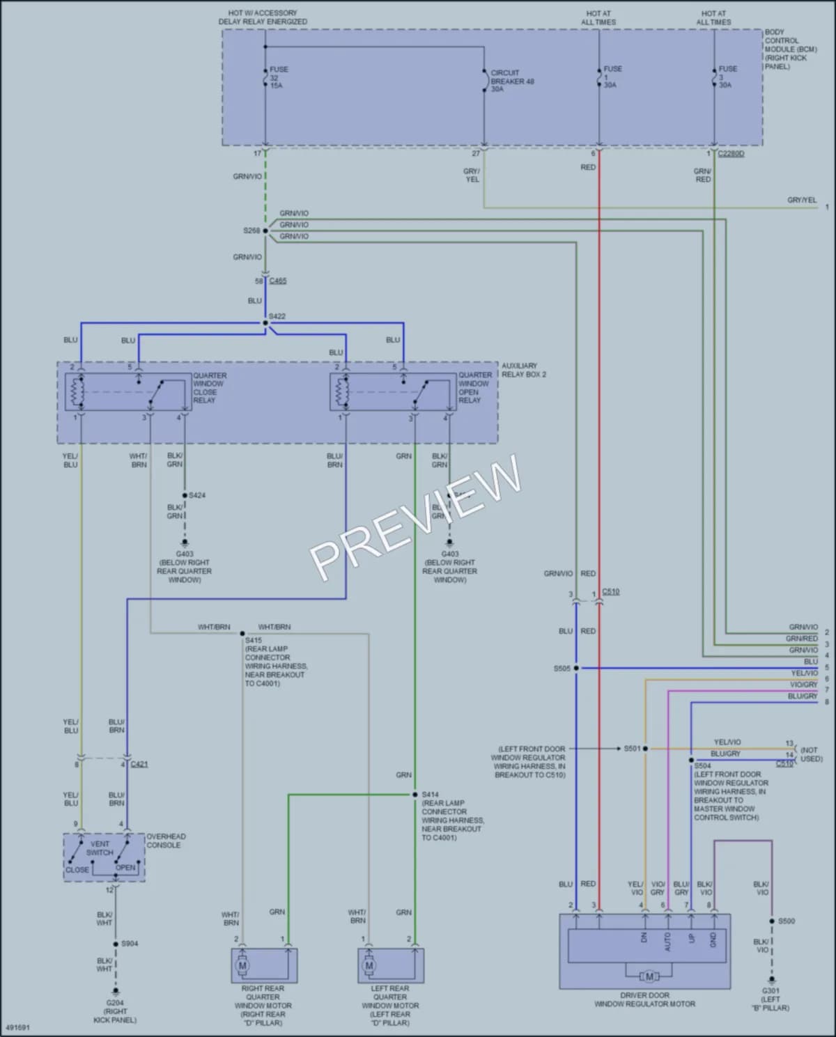 2016 Lincoln NavigatorL Power Windows wiring diagram preview