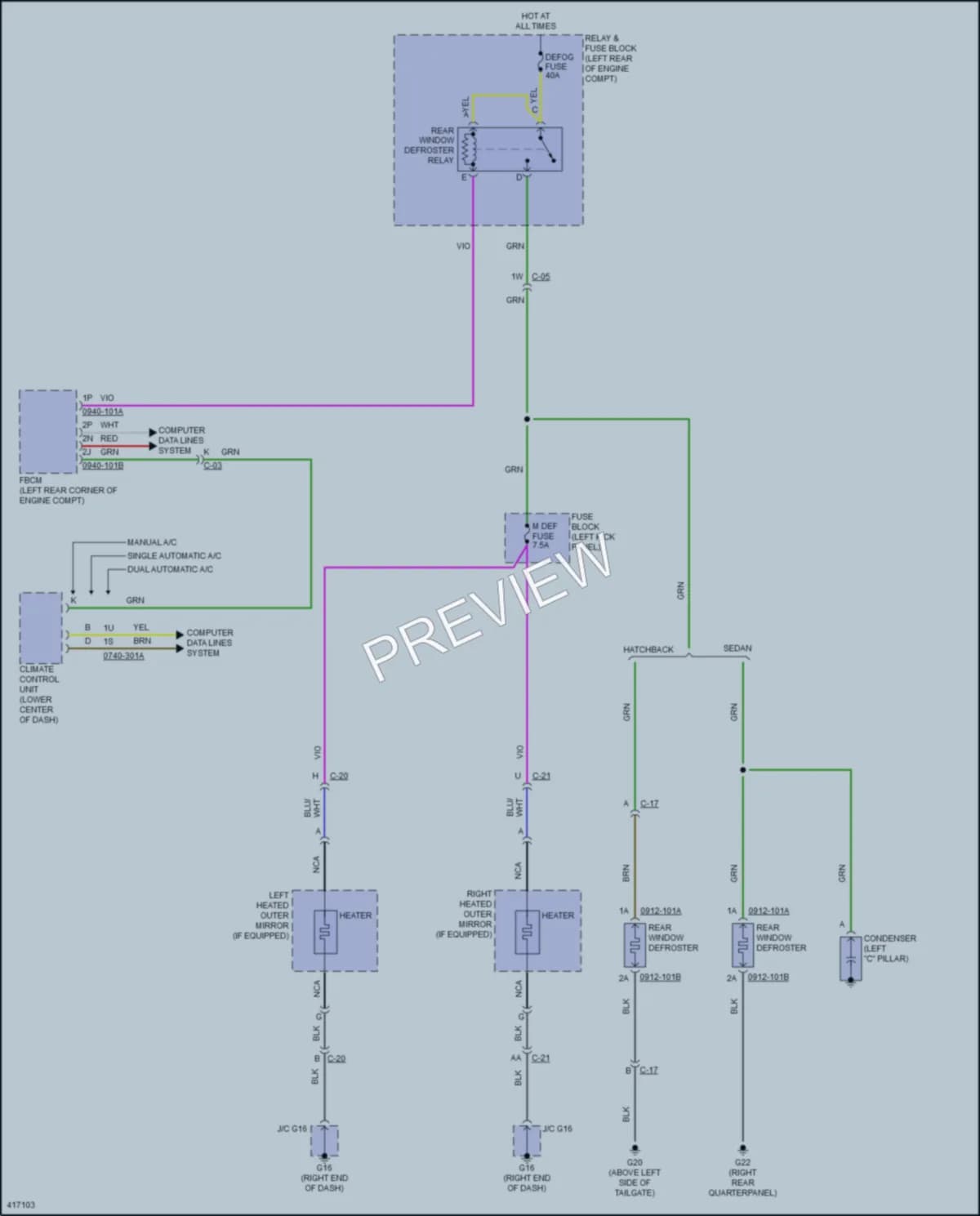 2016 Mazda 3 Defoggers wiring diagram preview