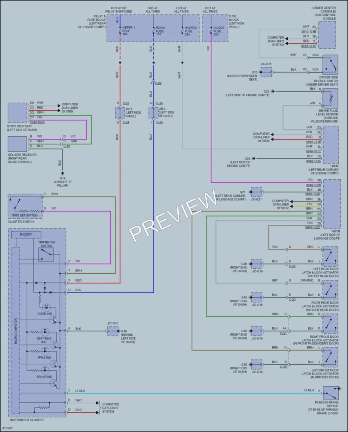 2016 Mazda 3 Warning Systems wiring diagram preview