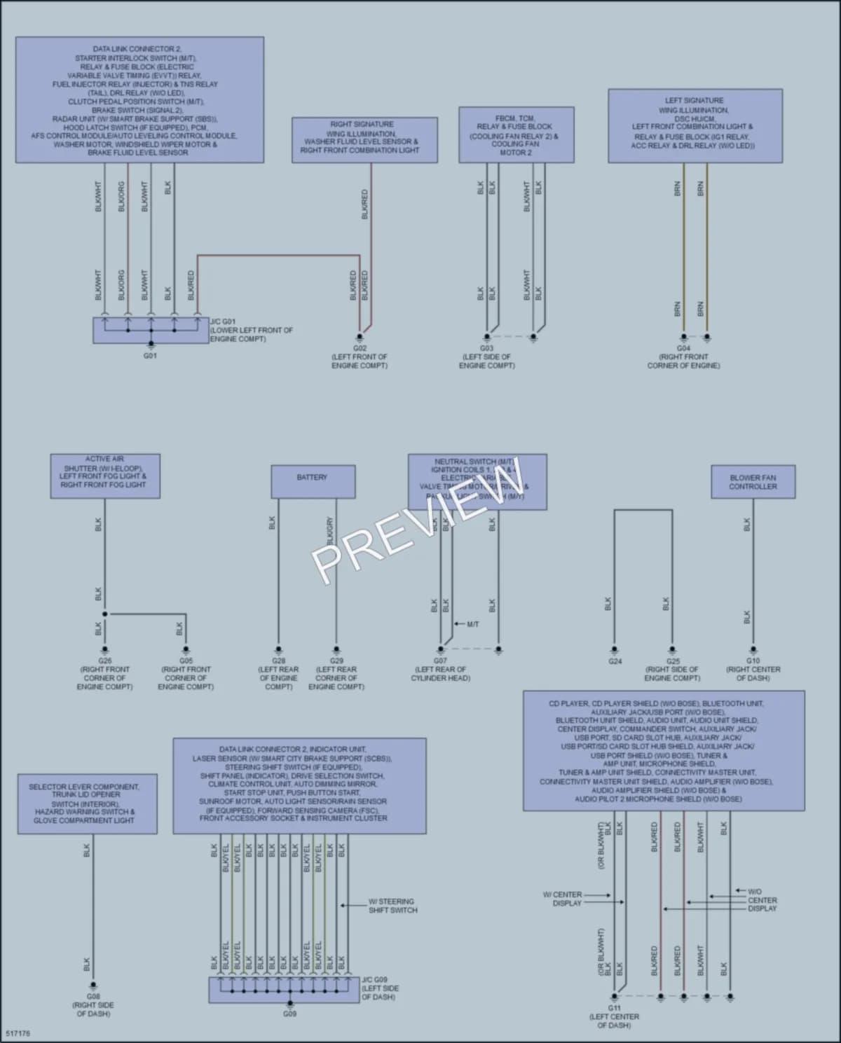 2016 Mazda 6 Ground Distribution wiring diagram preview
