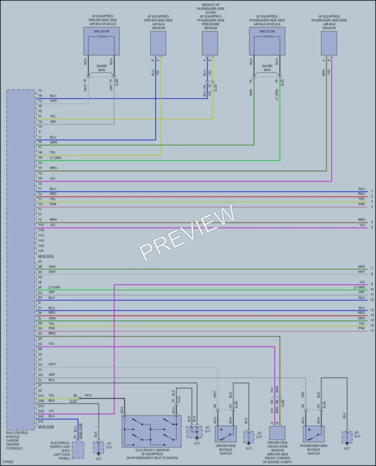 2016 Mazda CX3 Supplemental Restraints wiring diagram preview