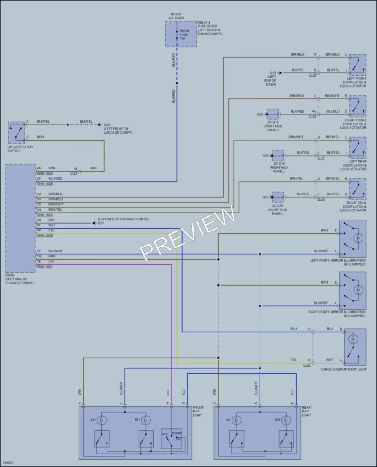 2016 Mazda CX5 Interior Lights wiring diagram preview