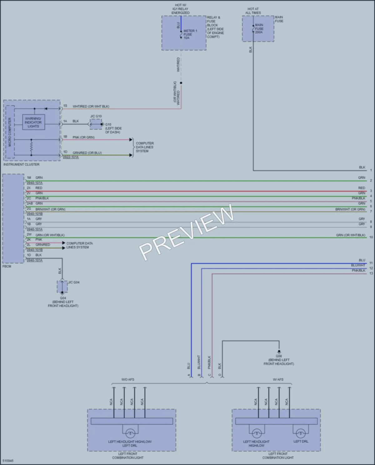2016 Mazda CX9 Headlights wiring diagram preview
