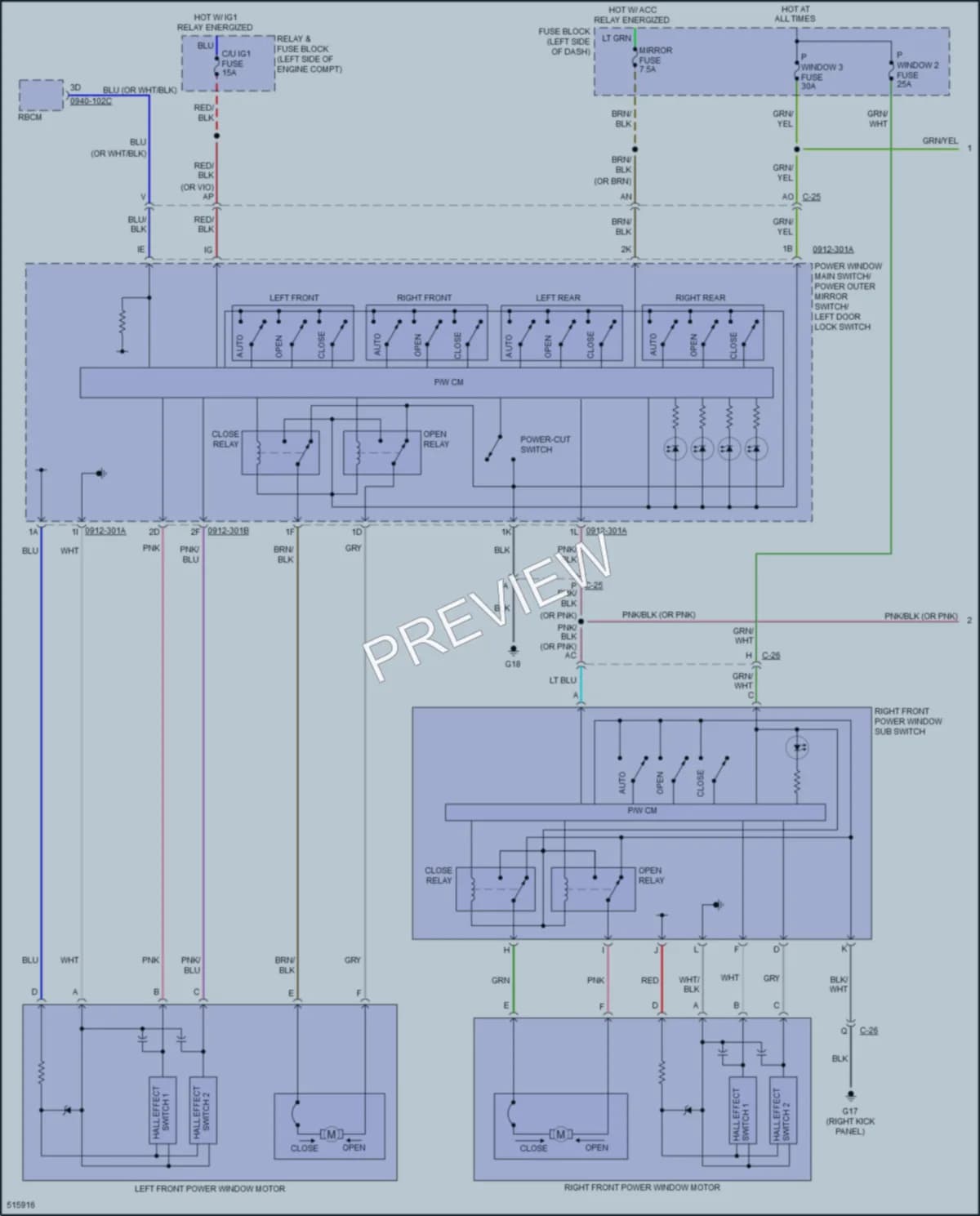 2016 Mazda CX9 Power Windows wiring diagram preview
