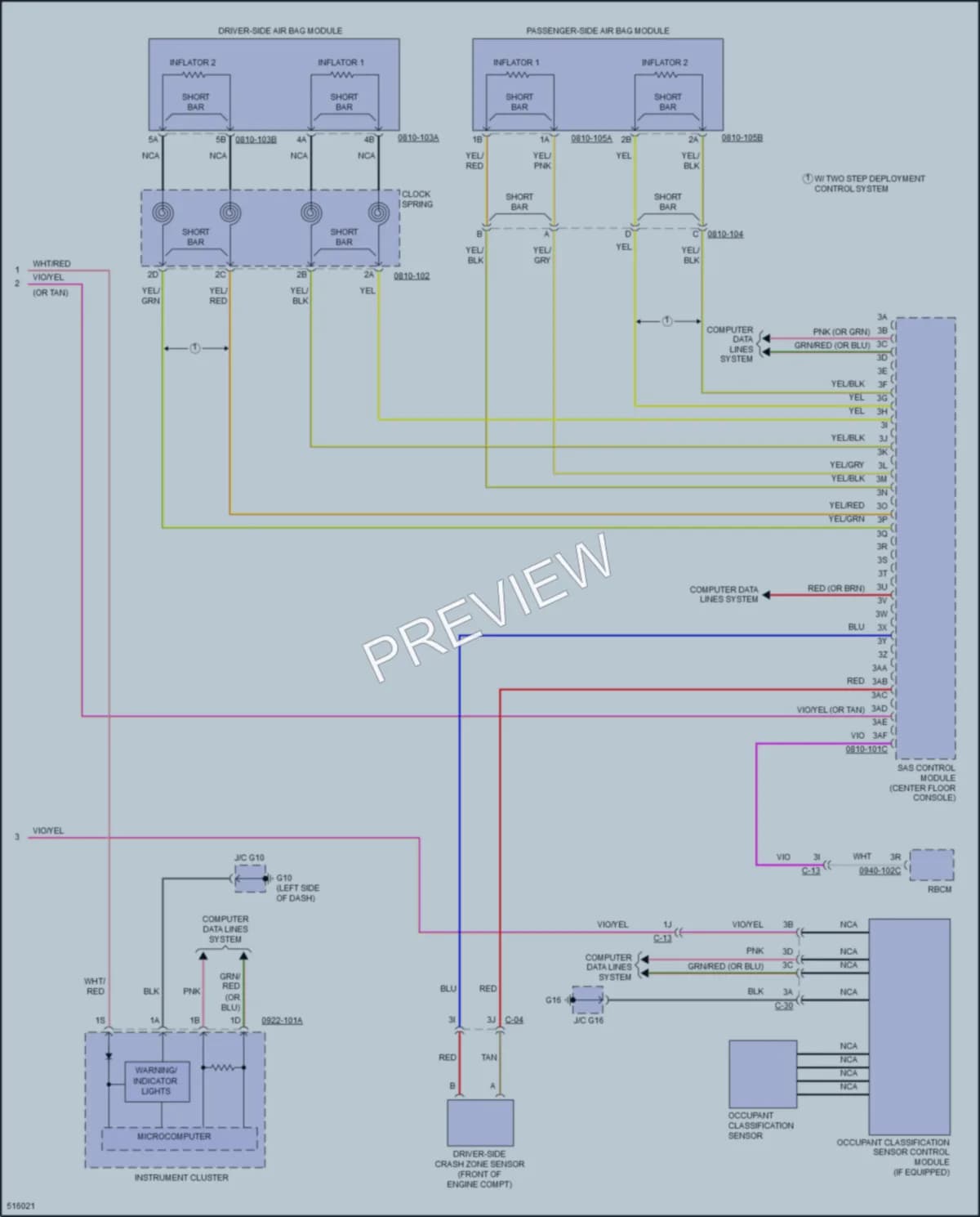 2016 Mazda CX9 Supplemental Restraints wiring diagram preview