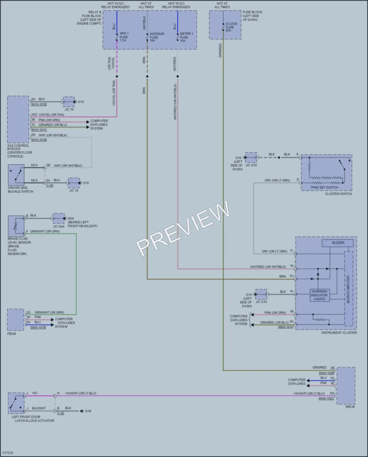 2016 Mazda CX9 Warning Systems wiring diagram preview