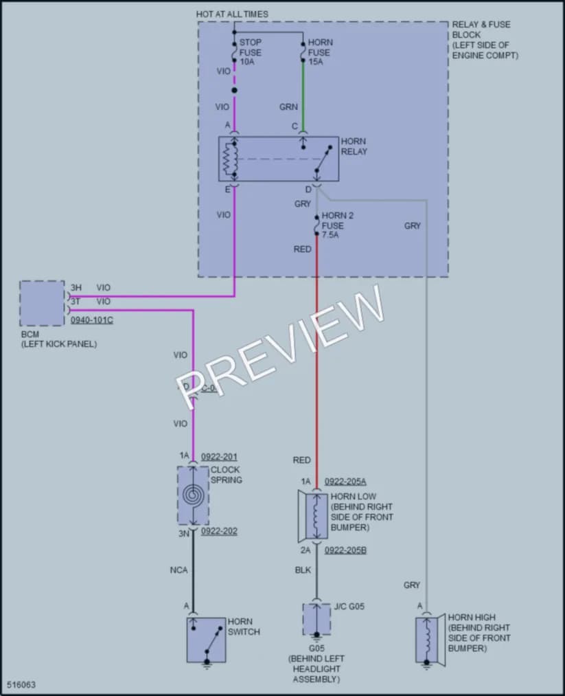 2016 Mazda MX5Miata Horn wiring diagram preview