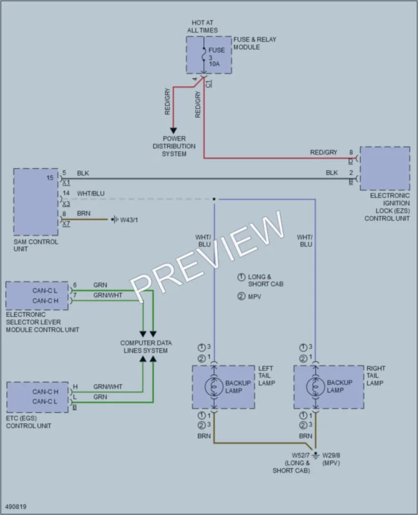 2016 MercedesBenz 2500Sprinter Exterior Lights wiring diagram preview