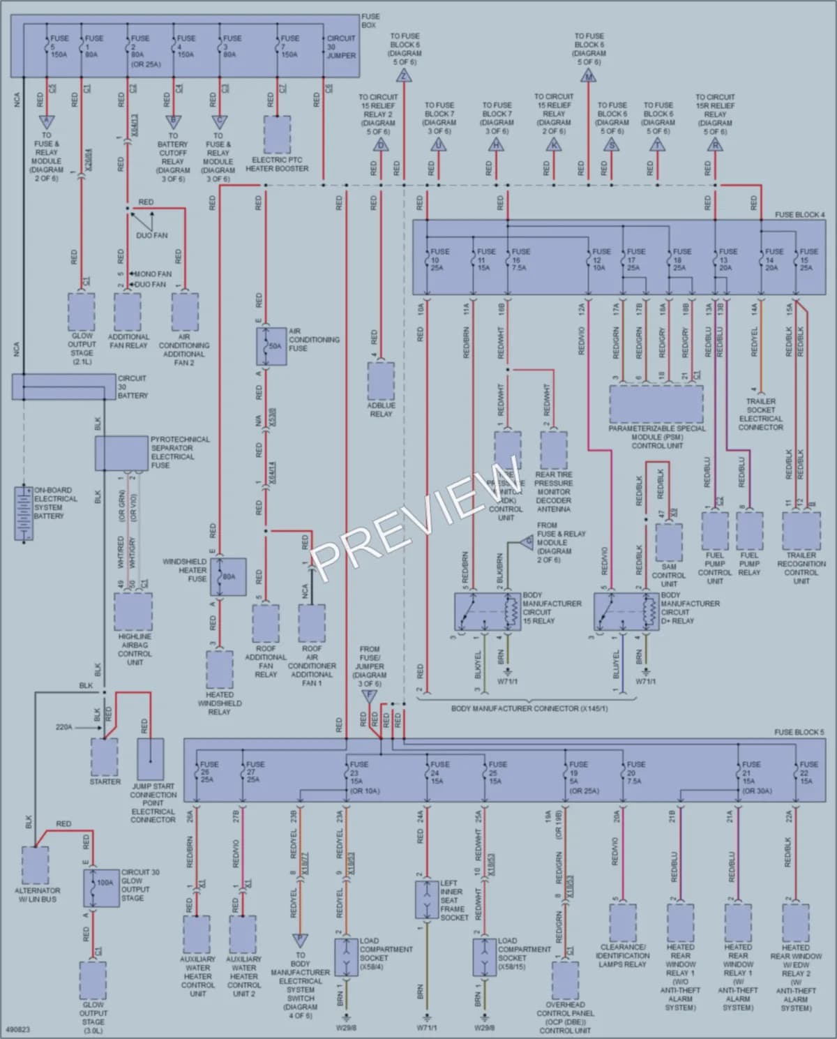 2016 MercedesBenz 2500Sprinter Power Distribution wiring diagram preview