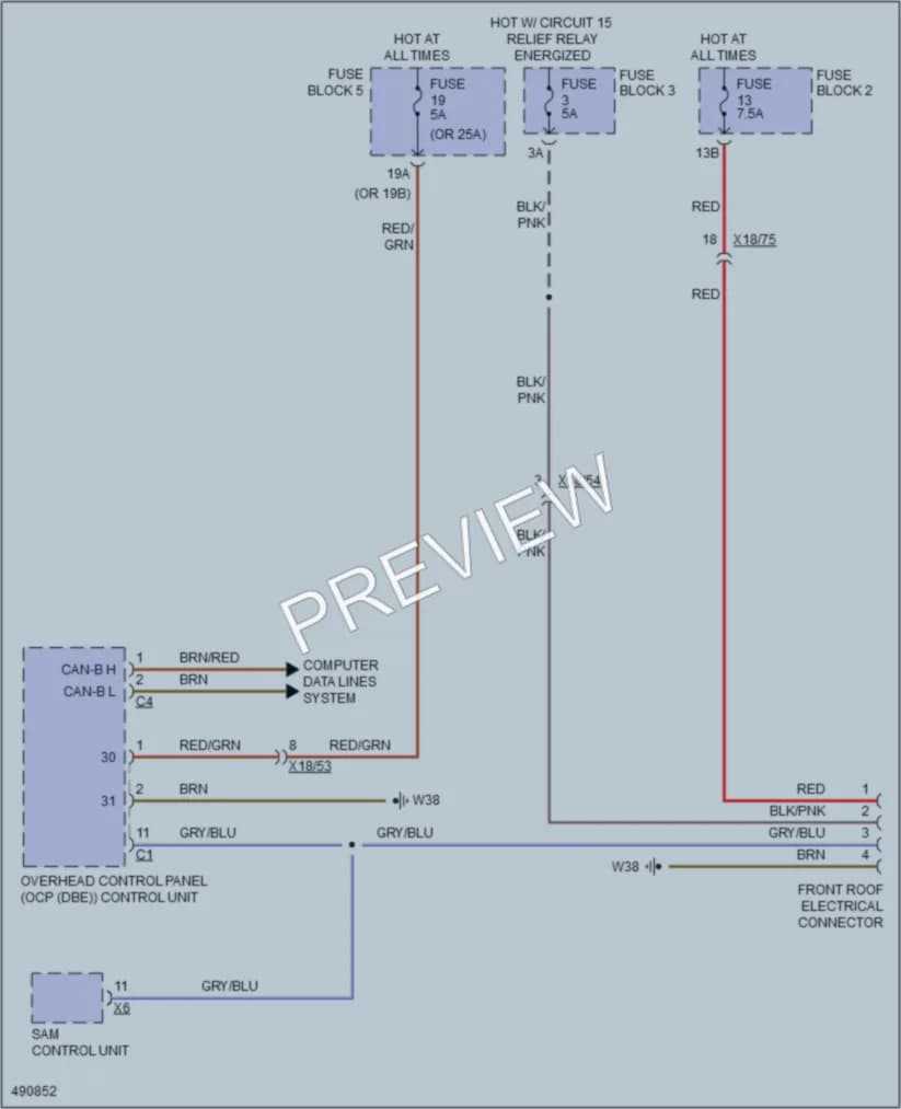 2016 MercedesBenz 3500Sprinter Power Top Sunroof wiring diagram preview