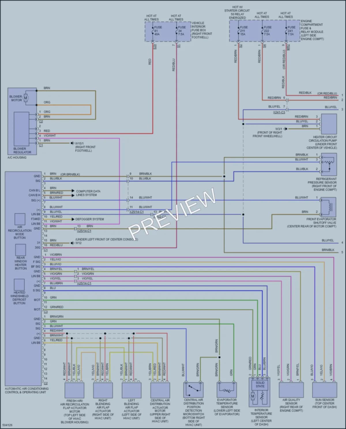 2016 MercedesBenz B250e Air Conditioning wiring diagram preview