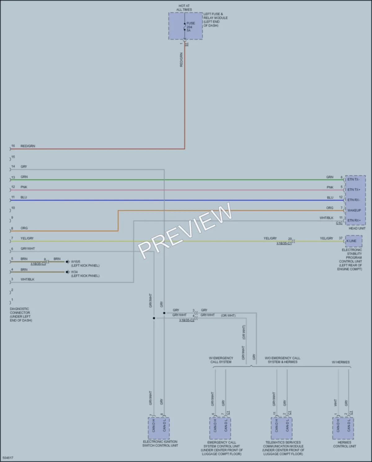 2016 MercedesBenz C300 Computer Data Lines wiring diagram preview