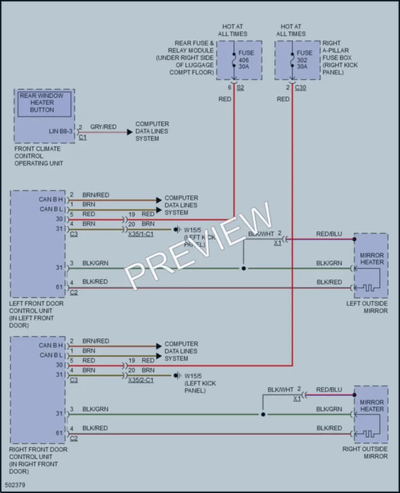 2016 MercedesBenz C300 Defoggers wiring diagram preview