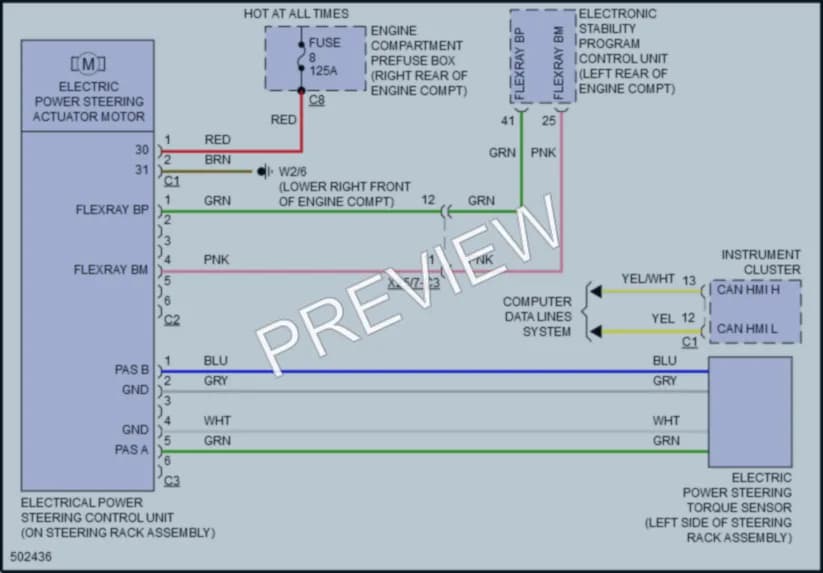 2016 MercedesBenz C300 Electronic Power Steering wiring diagram preview