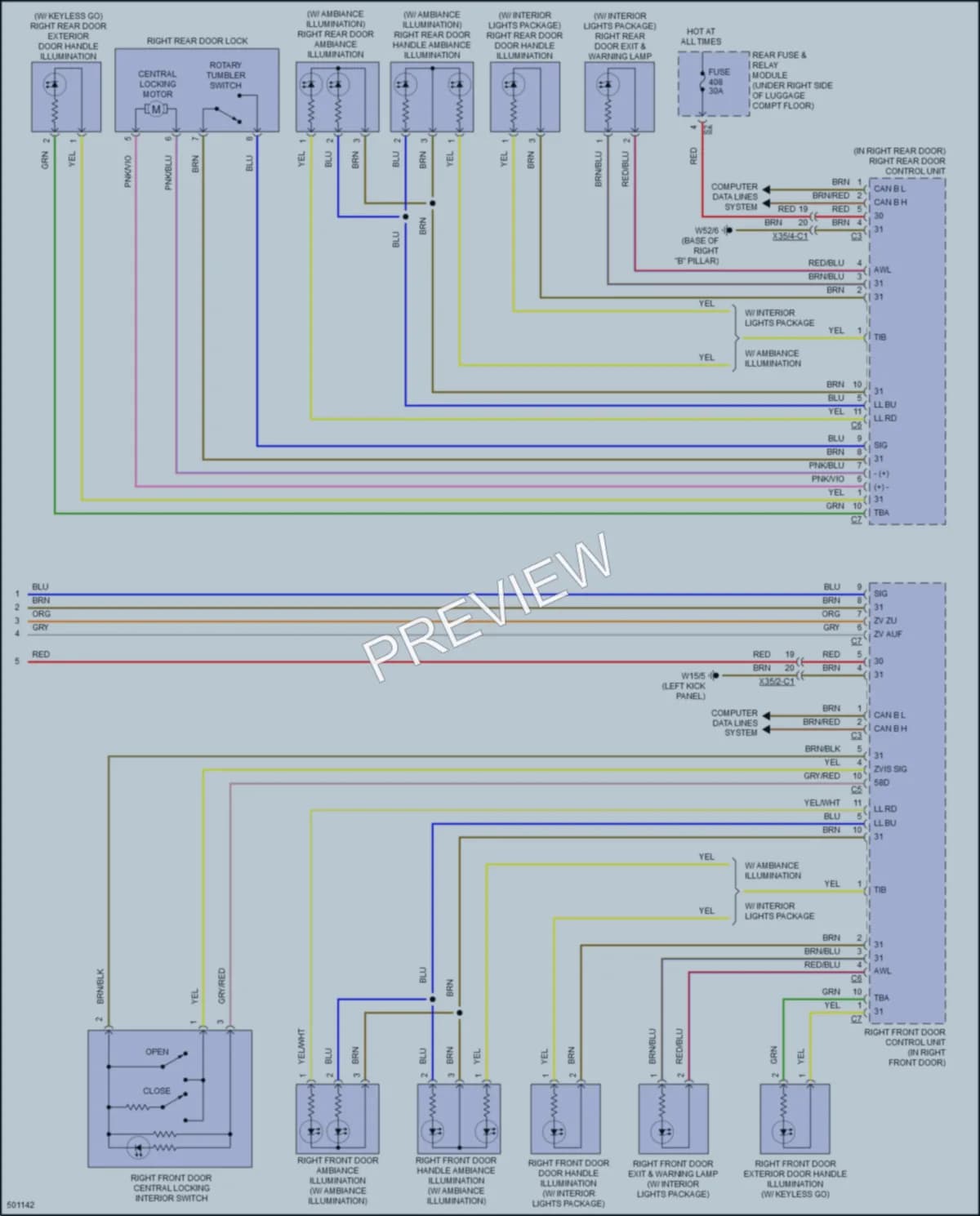 2016 MercedesBenz C300 Power Door Locks wiring diagram preview